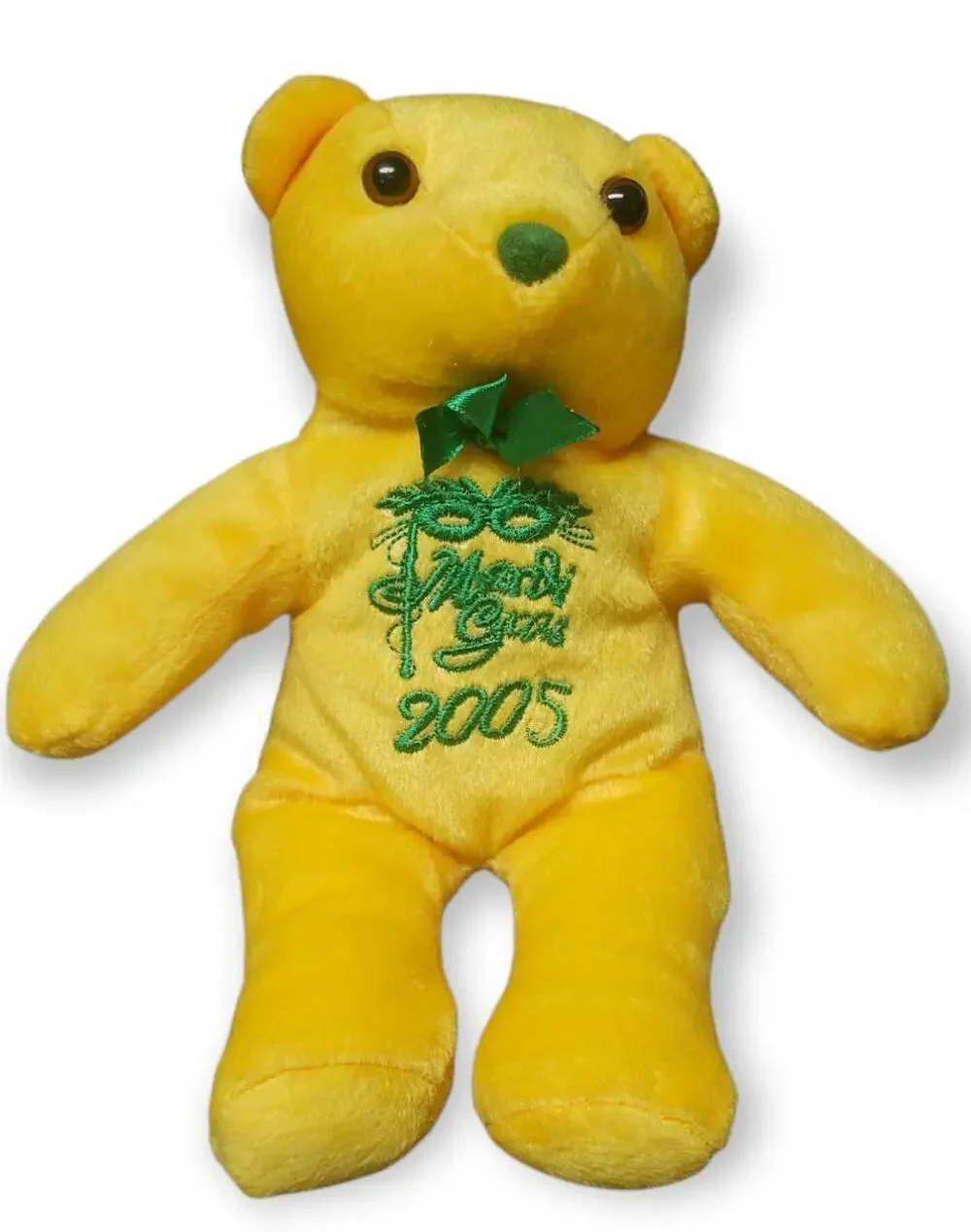 Mardi Gras 2005 Stuffed Yellow Plush Bear